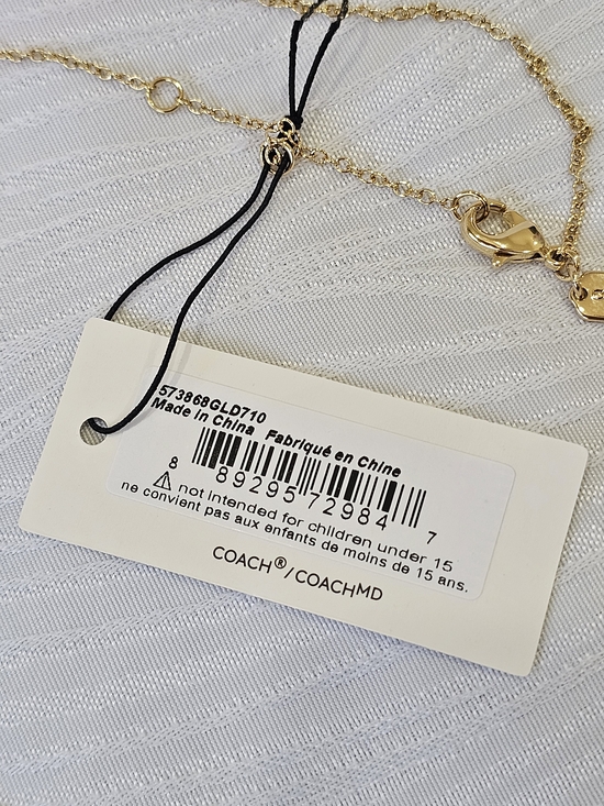 Coach Gold Heart Pendant Necklace with 'C' Initial - Picture 6 of 12